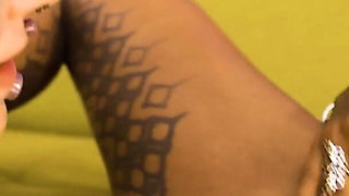 Tattoo Lesbians Hard Fuck with Strap-on - Squirting and Piss