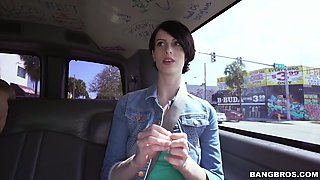 Leggy harlot Alex Harper enjoys anal in dude's car