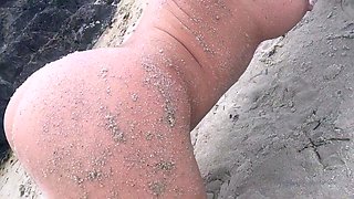 Lovely Amateur teen brunette masturbating outdoor