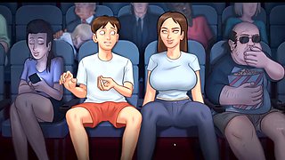 Finger blasting my stepsister in the theater during a naughty game scene