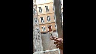 Smoking in Window Na Selfie with Katrina