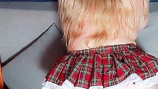 Naughty Chubby Schoolgirl Teasing Daddy