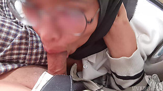 Minokiiko Give Hijab BJ to the Boss for Free Car Ride
