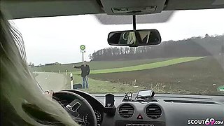 GERMAN MOTHER JULIA SEDUCE YOUNG BOY HITCHER TO FUCK IN CAR