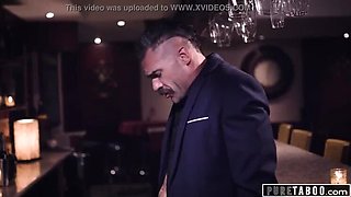 Teen Brunette Waitress Seduces Married Boss - Blowjob & Cheating Sex
