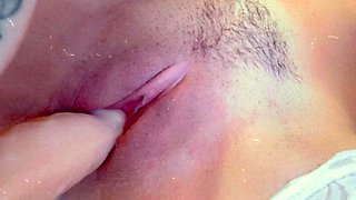 Blonde tight pussy babe solo toy fun in glamour masturbation