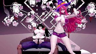 Natsumi Rabbit Hole Sex and Dance Undress Hentai Witch Girl Mmd 3D Red Hair Color Edit Smixix