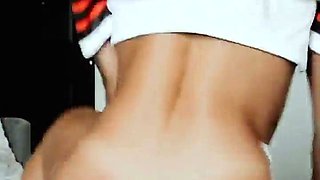 Sexy Blonde Babe With Big Boobs Strips Bra