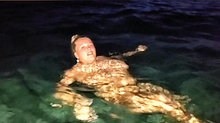 Skinny Dipping in the Aegean Sea in Greece at Night!