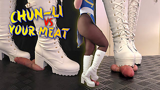 Chun-Li vs Your Meat - Cock Balls Crush Trample, Shoejob, Bootjob, CBT, Ballbusting, Trampling, Stomping