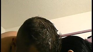 Casting of a young couple with a pretty brunette banged with cum in mouth