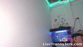 Horny Tranny Jerks on Cam 160