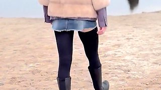 Winter, Beach, No Panties