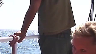 Blonde Babe's Yacht Threesome: Double Anal Stuffing & Dual Cum Loads!