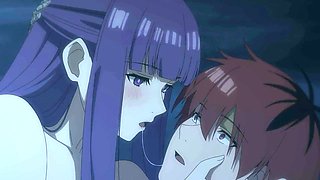 Unexpected hook-up between Fern and Stark under the starry sky in this anime parody