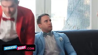 Horny beauties join in a four-way