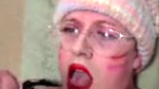 Sissy Loser boy self facial cum swallow