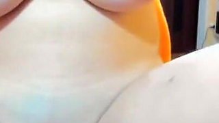 Tits Hanging, Bouncing, Pressing, Nipples Sucking, Hot Dual Masturbation with Fingers and Dildo!