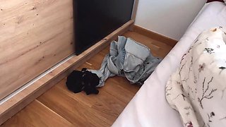 Hot Russian blue-eyed redhead meets a horny stranger on a beach