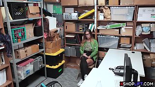 Curvy busty teen got punished for stealing a cucumber