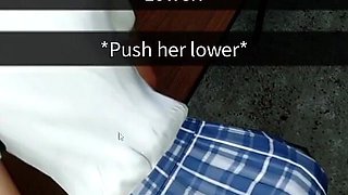 Dirty Schoolgirl Give Me a Sexy Blowjob and Eat My Cum
