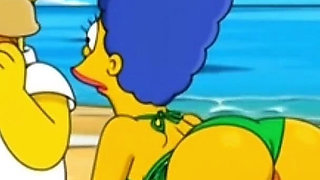 Beach Bitch 2: Pussy Full of Cum. Cartoon Simpsons Parody.