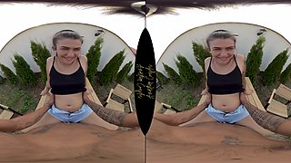 Naughty Preggo Girl Wants To Be Fucked Outdoors On The Table - Face Full Of Cum - AmateurCouplesVR