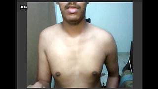 Indian Guy Jerks His Black Cock Wearing His Stepmom's Panty