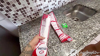 My Hot Neighbor Seduced Me and I Ended up Eating Her Out in the Apartment Kitchen