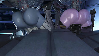 the tight holes of the space nun girls were destroyed by the huge cocks of the ogres 3D