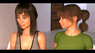 Futanari lesbian mother and her futanari girls in wild 3D anime action