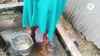 Desi Housewife Outdoor Shower Anal Fuck with Big Tits and Big Ass