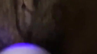 Stimulating My Hairy Black Pussy with Vibrator Intense Multi Orgasms