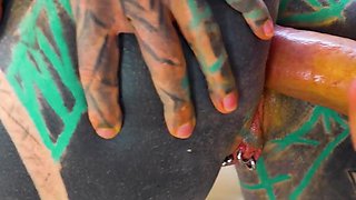 Tattooed Pornstar Gets Filled with Huge Italian Cock and Gets Covered Head to Toe in Cum - ATM, Gapes, Big Cumshot, Deepthroat