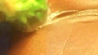 Anal First Time, Tight Anal Training with a Cucumber
