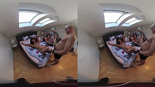 Big Ass Brunettes Wild Foursome With Crazy Cousins - PornoDanVR