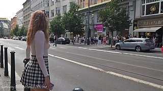 Saucy whore thrilling public nudity porn scene