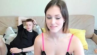 Slutty ponytailed brunette amateur British teen babe Lacey