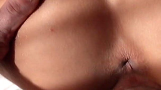 POV Quick Doggy Style Fuck with Hot Blonde in White Lingerie and Creampie