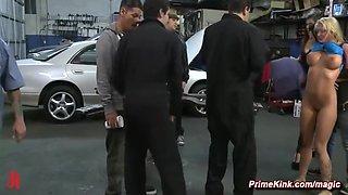 Curvy Blonde Public Fucked In Auto Body Shop - Leya Falcon And Tommy Pistol