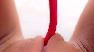 Blonde With Natural Big Boobs Loves Putting A Toy In Her