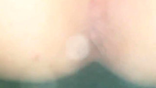 Real Amateur Housewife, Playing at Bathhouse with Pink Dildo in Her Pussy