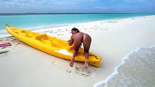 Massive juggs brunette fatty strips and jerks solo