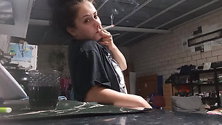 Sexy PAWG Smoking Cigarette