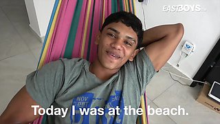 Handsome young babe latino boy Mitch Seangers with big penis