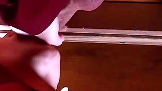 Naughty Schoolgirl Sucks off Anonymous Cock at the Milking Table