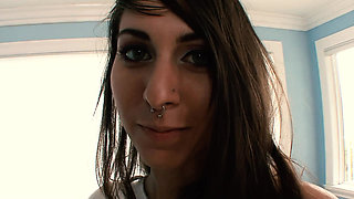 Tatted And Pierced Brunette Gets A Thick Anal Creampie