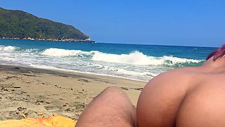 Risky Beach POV: Fucking My Wife in Public, Stranger Walks