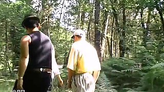 BBW Woman Extremely Fucked by Two Men in Open Air
