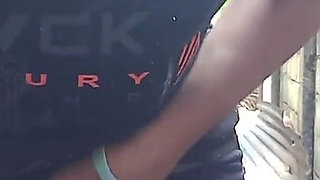 So Honry Outside Fingering My Hairy Pussy Stimulating My Clit